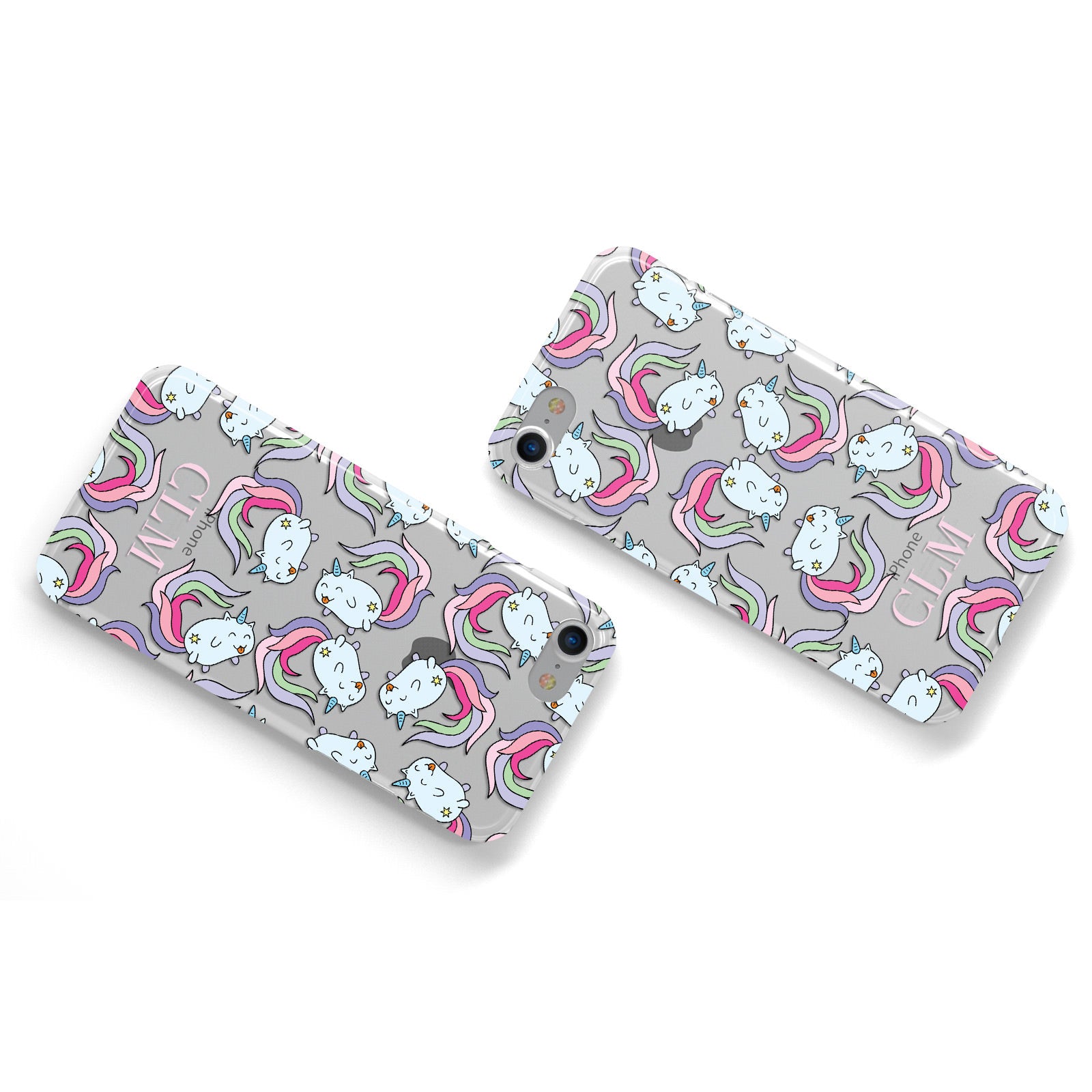 New Born Unicorn Personalised Apple iPhone Case Flat Overview