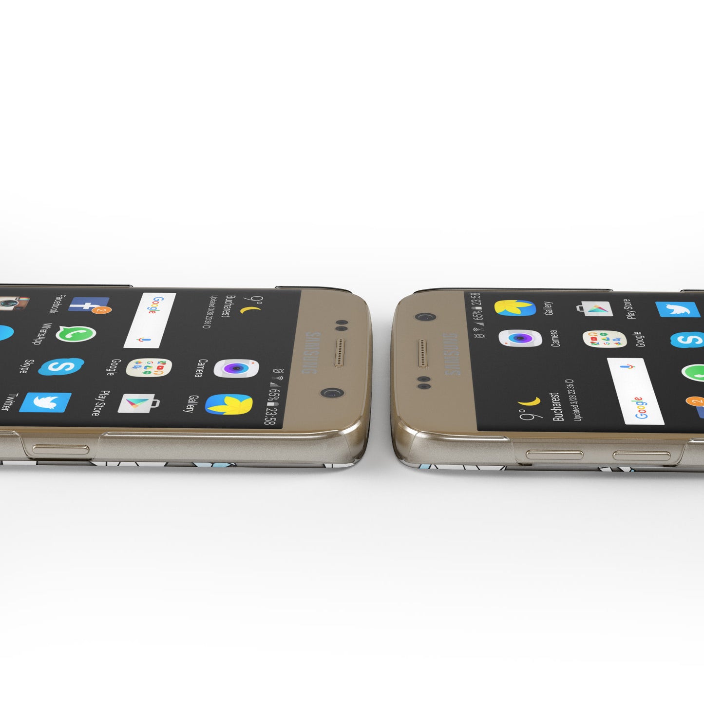 Origami Unicorn Personalised Initials Samsung Galaxy Case Ports Cutout