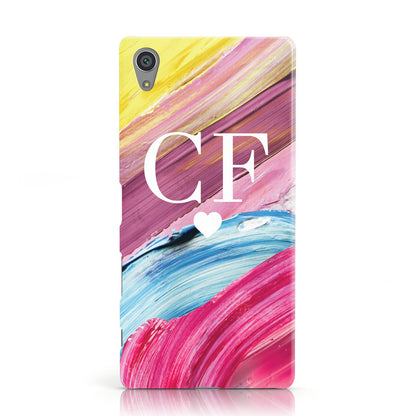 Personalised Paint Brush & Initials Sony Xperia Case