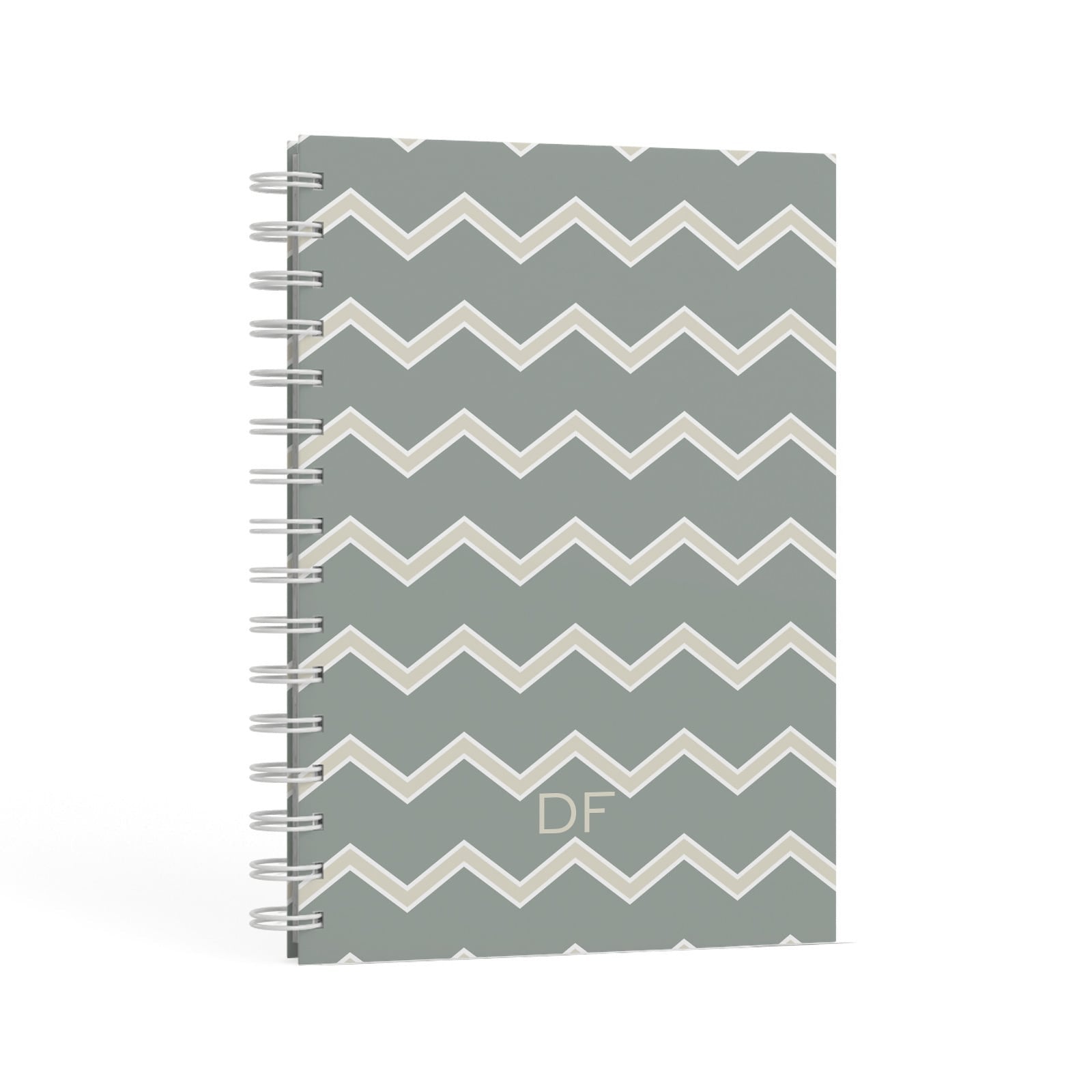 Personalised 2 Tone Chevron A5 Hardcover Notebook Second Side View