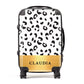 Personalised Animal Print & Gold With Name Suitcase