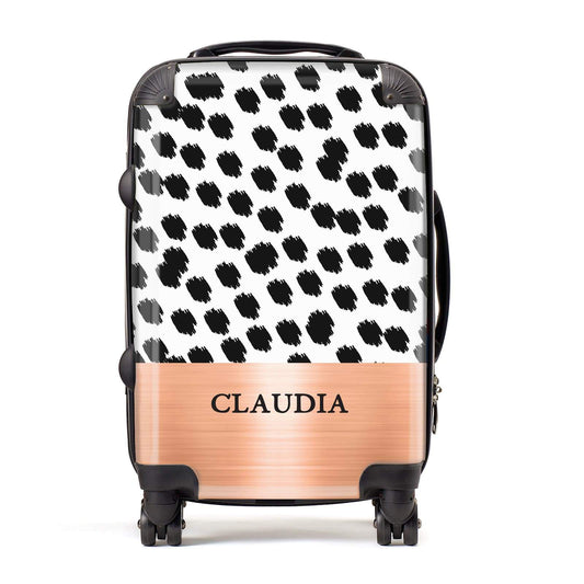 Personalised Animal Print & Rose Gold Name Suitcase