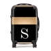 Personalised Black & Gold Monogram Initial Suitcase