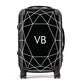 Personalised Black & Initials Geometric Suitcase
