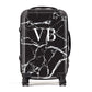 Personalised Black Marble Effect Monogram Suitcase