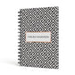 Personalised Black Pattern Name Or Initials A5 Hardcover Notebook Side View