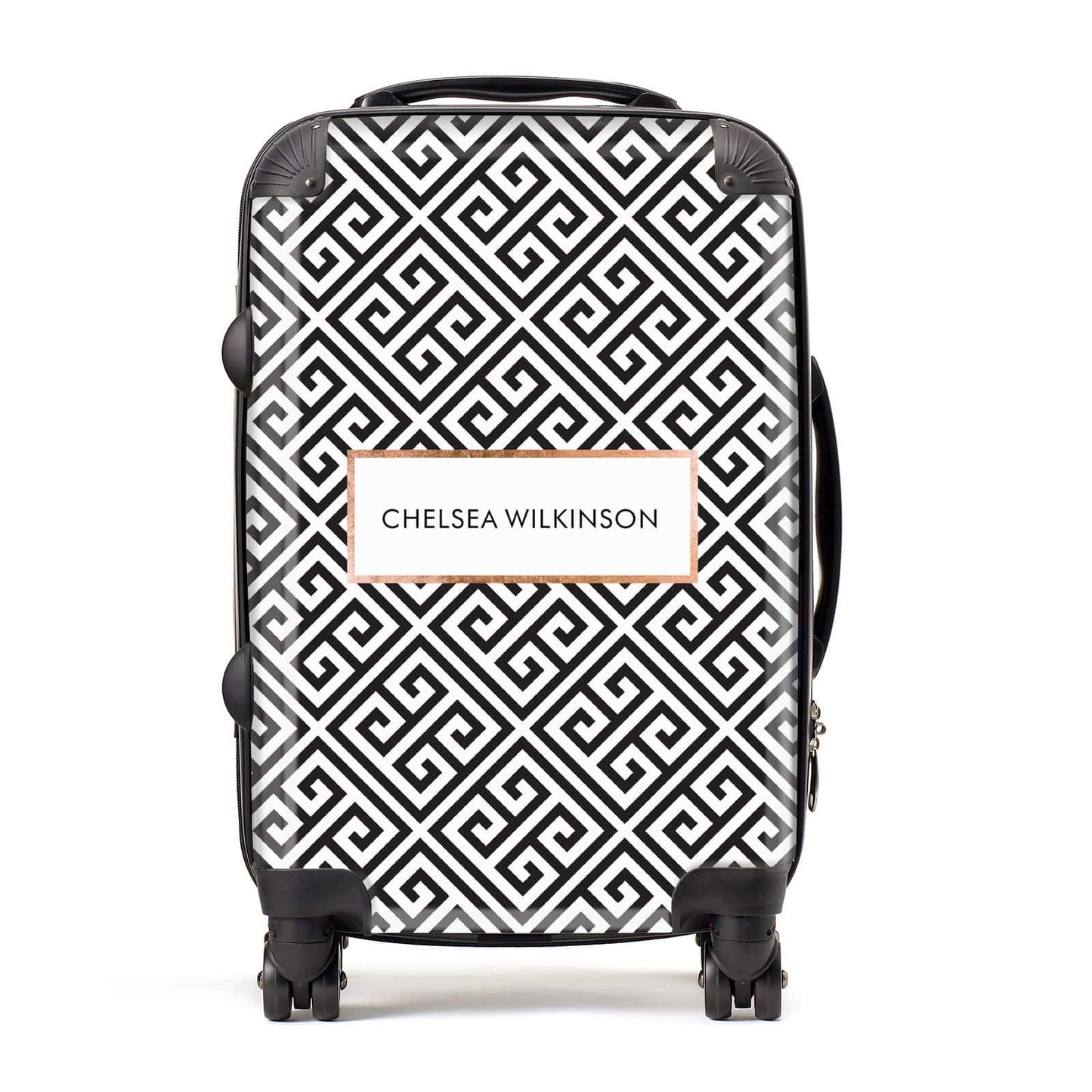 Personalised Black Pattern Name Or Initials Suitcase