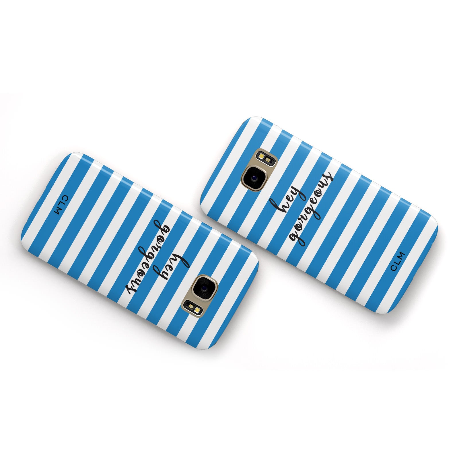 Personalised Blue Hey Gorgeous Samsung Galaxy Case Flat Overview