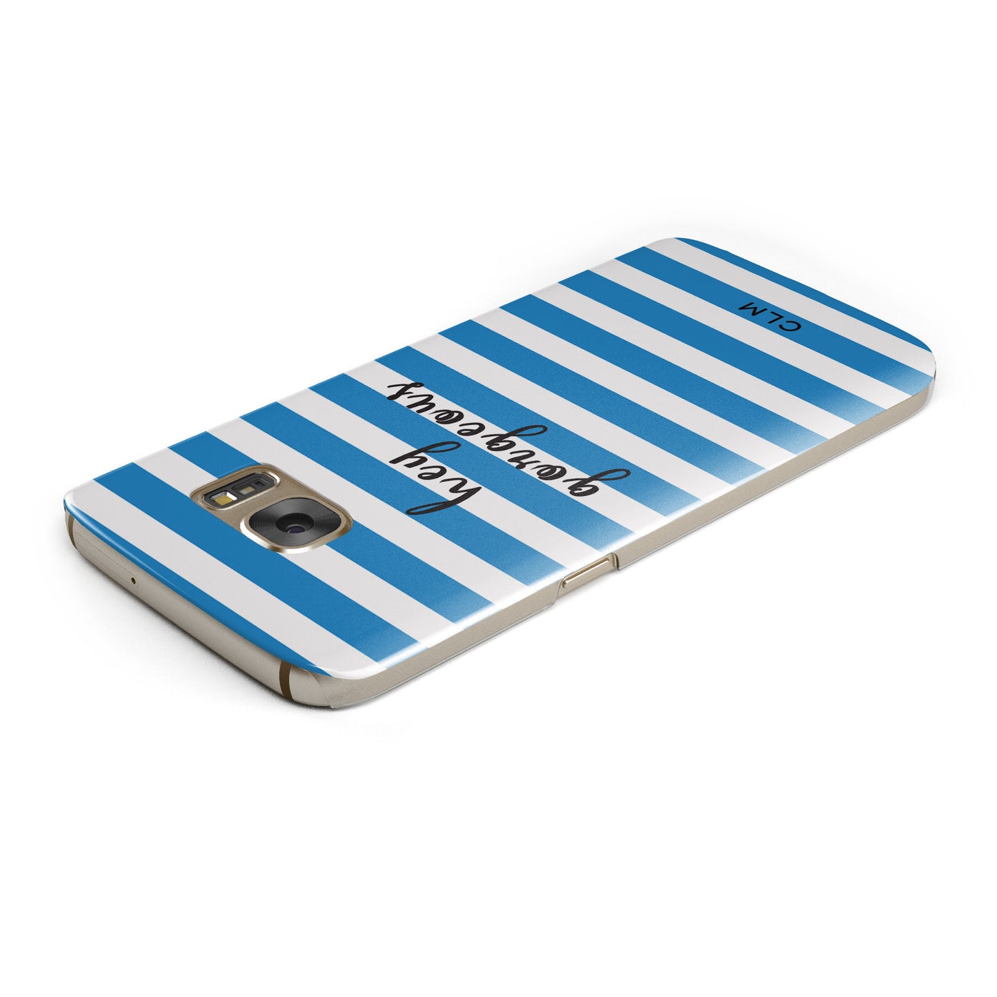 Personalised Blue Hey Gorgeous Samsung Galaxy Case Top Cutout