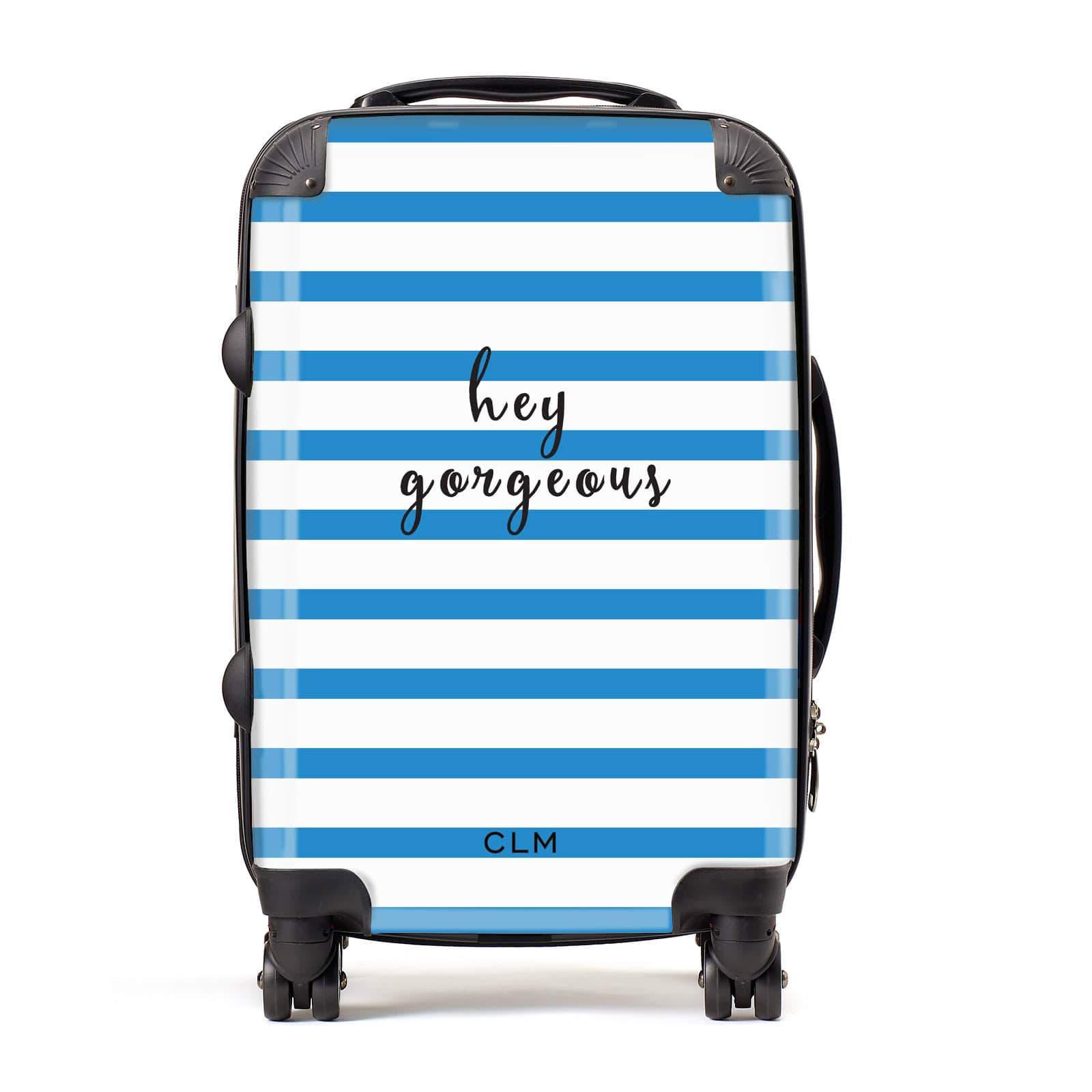 Personalised Blue Hey Gorgeous Suitcase