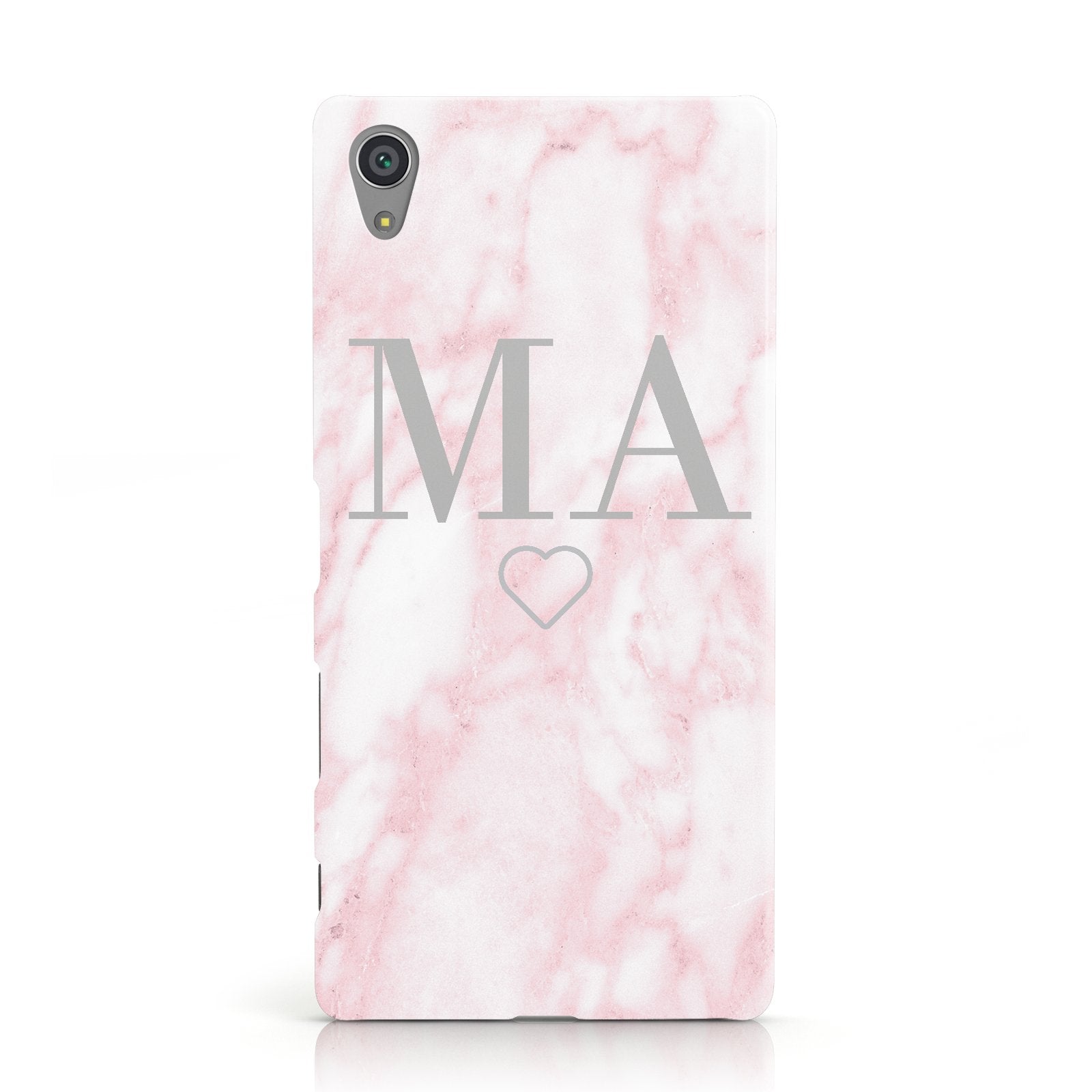 Personalised Blush Marble Initials Sony Xperia Case