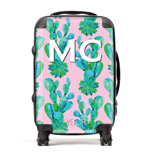 Personalised Cactus Initial Suitcase