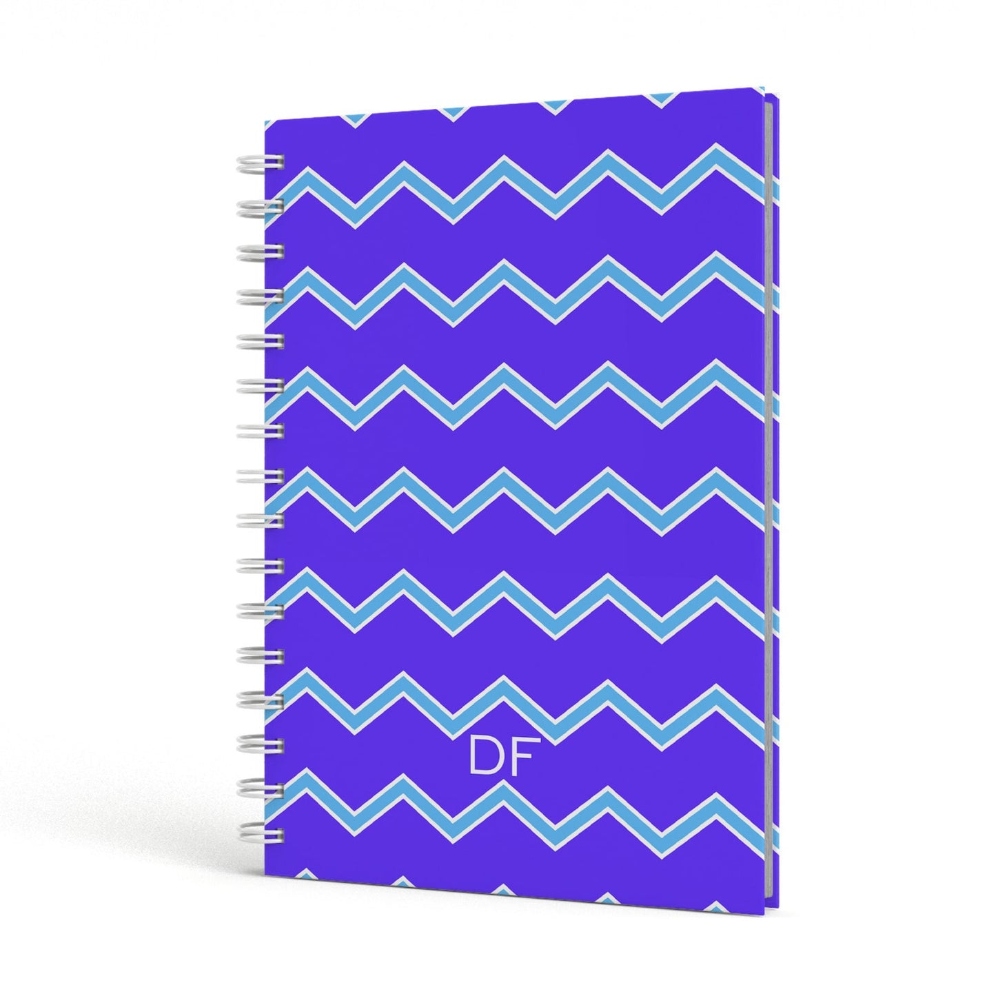 Personalised Chevron 2 Tone A5 Hardcover Notebook Side View
