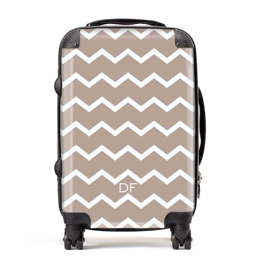 Personalised Chevron Beige Suitcase