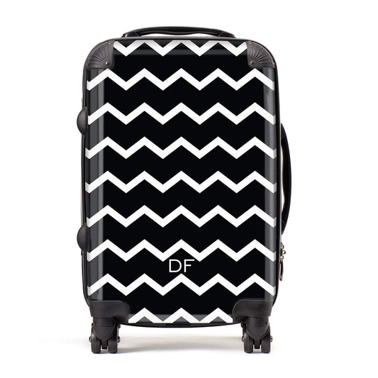 Personalised Chevron Black Suitcase