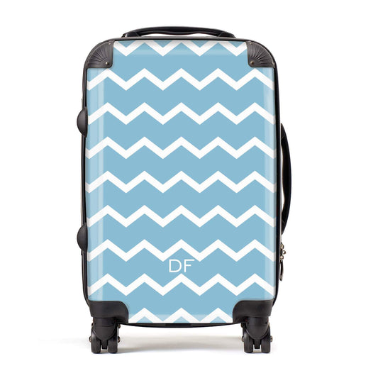 Personalised Chevron Blue Suitcase
