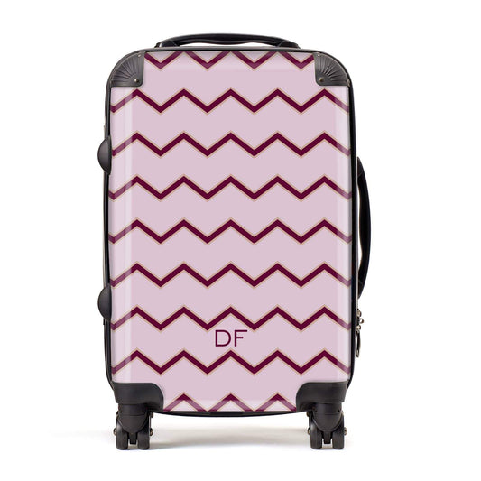 Personalised Chevron Burgundy Suitcase