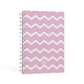 Personalised Chevron Pink A5 Hardcover Notebook Second Side View