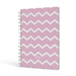 Personalised Chevron Pink A5 Hardcover Notebook Side View