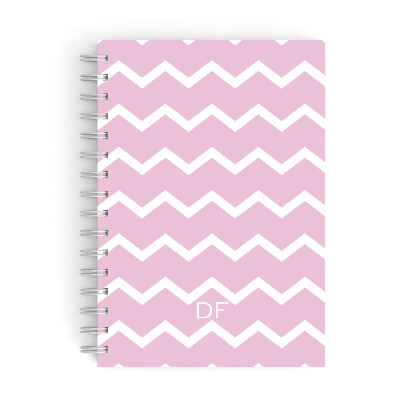 Personalised Chevron Pink A5 Hardcover Notebook