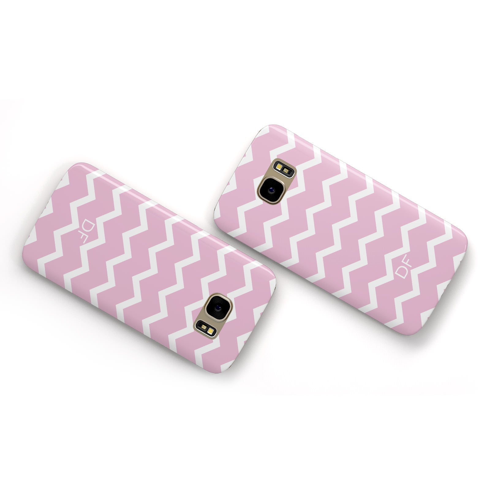 Personalised Chevron Pink Samsung Galaxy Case Flat Overview