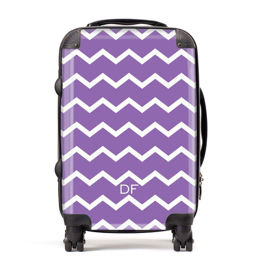 Personalised Chevron Purple Suitcase