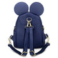 Personalised Childrens Ears Blue Backpack Rear View