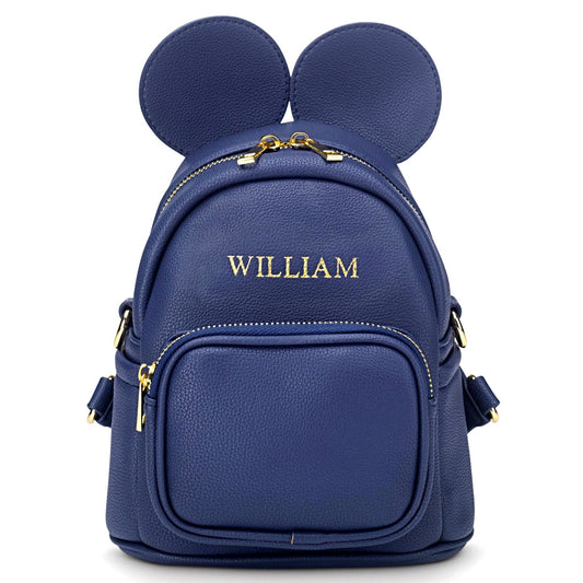 Personalised Childrens Ears Blue Backpack