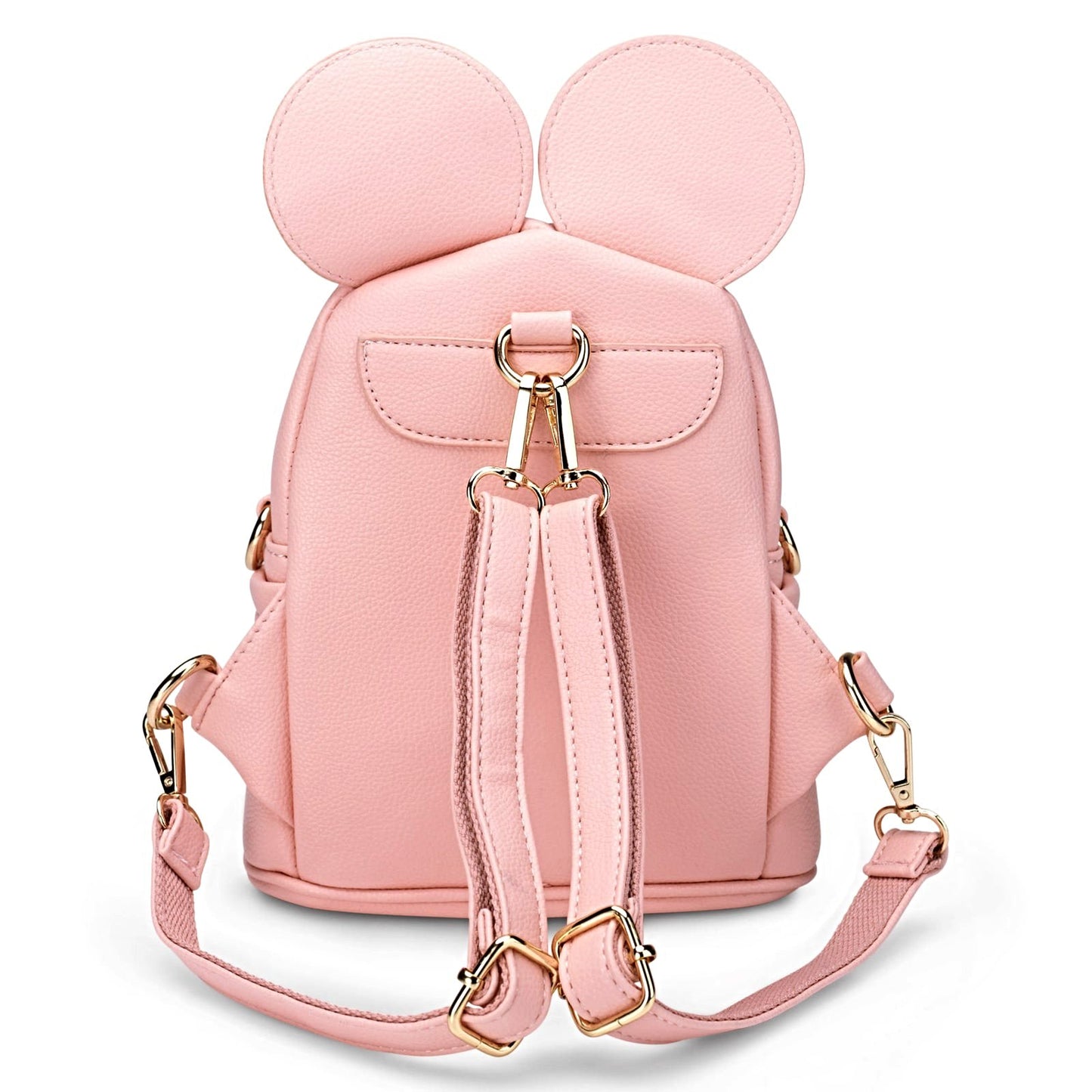 Personalised Childrens Ears Pink Backpack Rear View