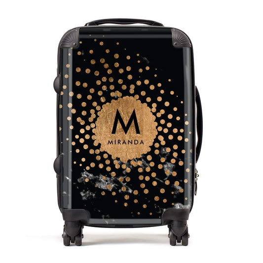 Personalised Copper Black Marble With Name Suitcase