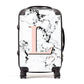 Personalised Coral Heart Initialled Marble Suitcase