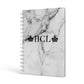 Personalised Crowns Marble Initials A5 Hardcover Notebook Side View
