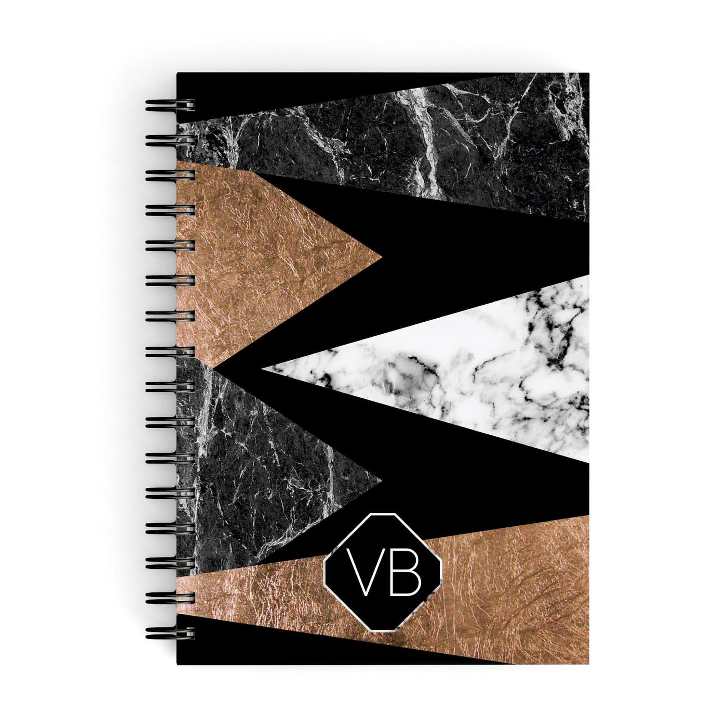 Personalised Custom Marble Initials A5 Hardcover Notebook