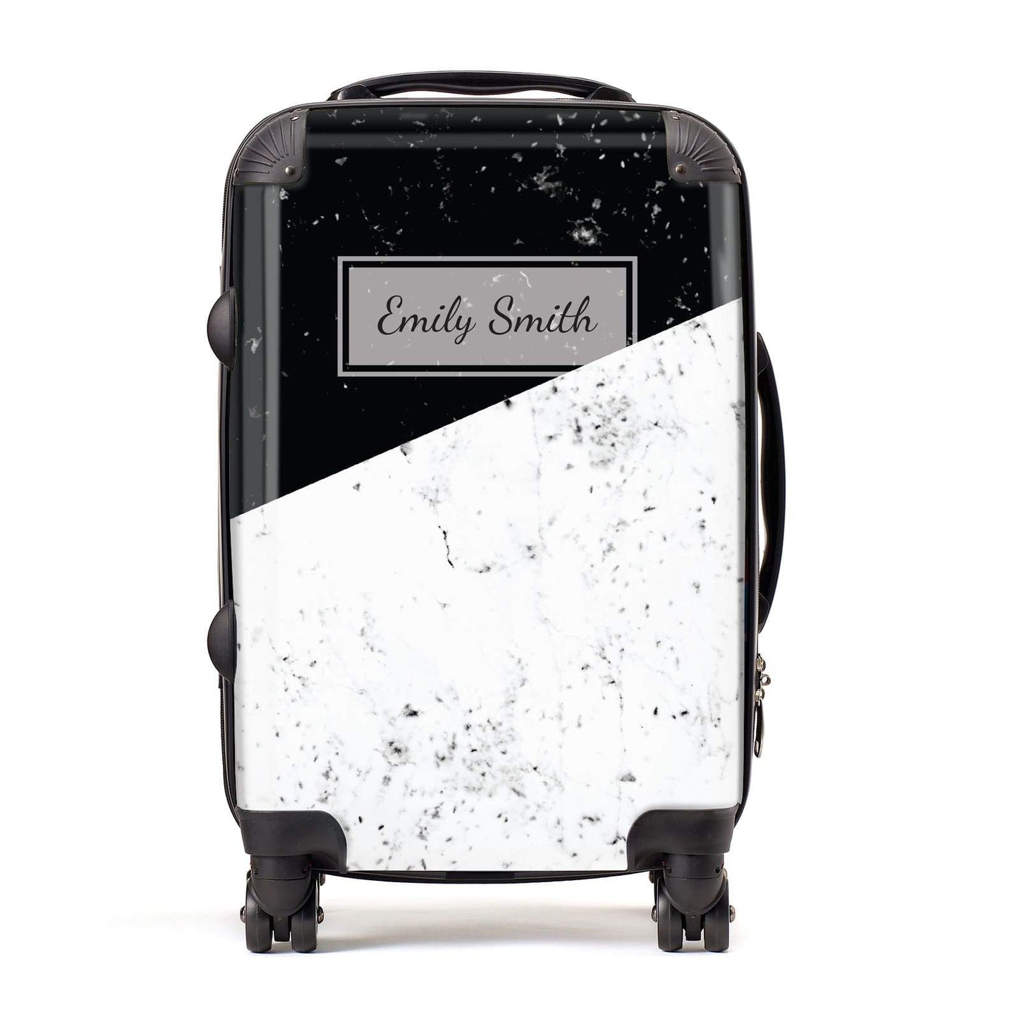 Personalised Day & Night Marble Name Initials Suitcase