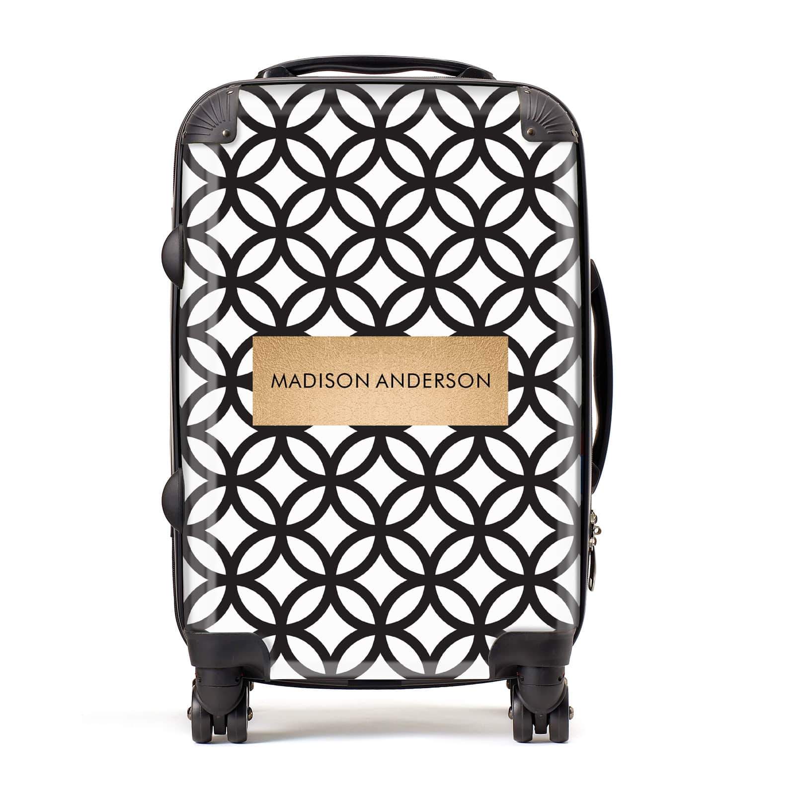 Personalised Geometric Name Or Initials Custom Suitcase