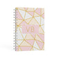 Personalised Gold Initials Geometric A5 Hardcover Notebook Second Side View