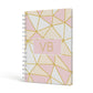 Personalised Gold Initials Geometric A5 Hardcover Notebook Side View