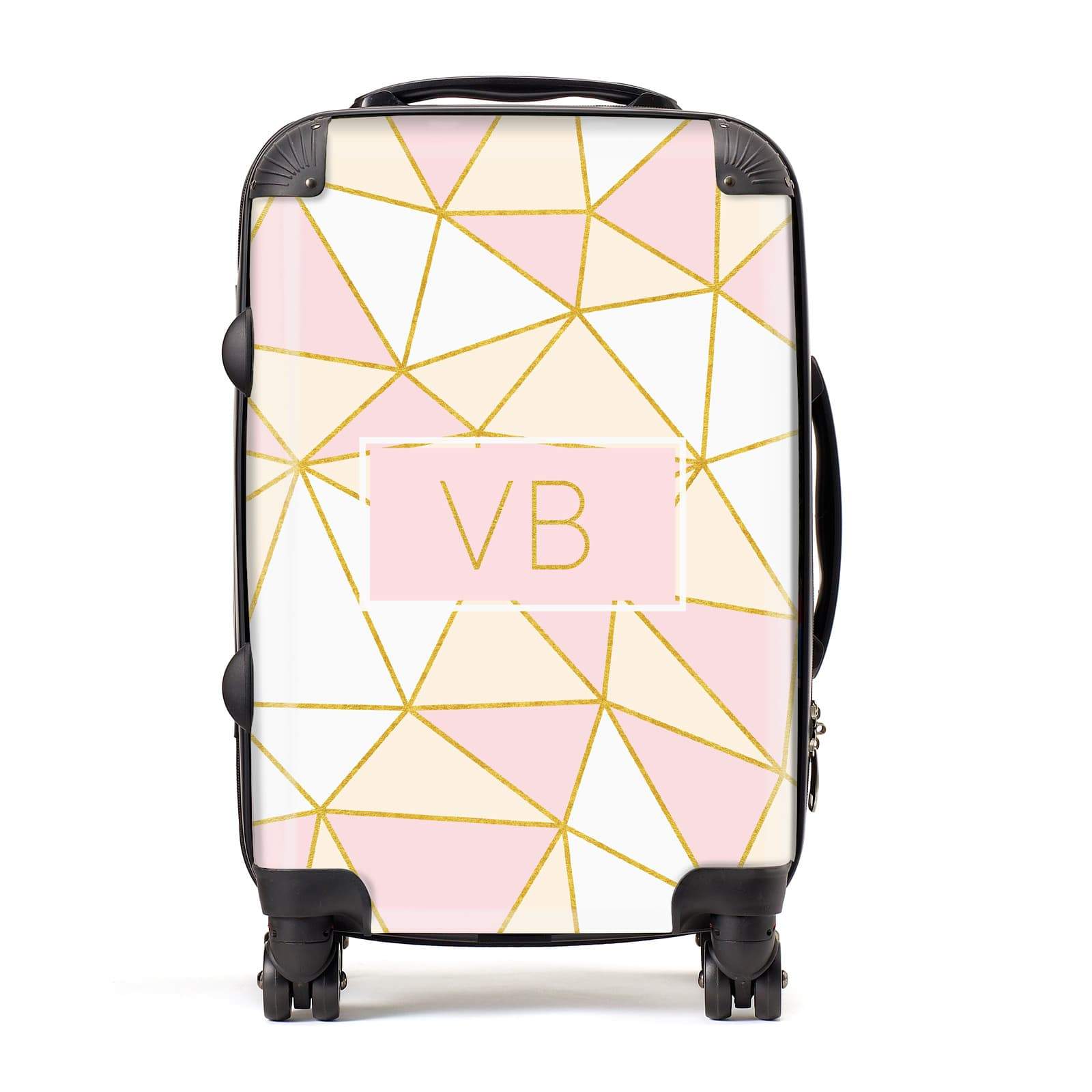 Personalised Gold Initials Geometric Suitcase