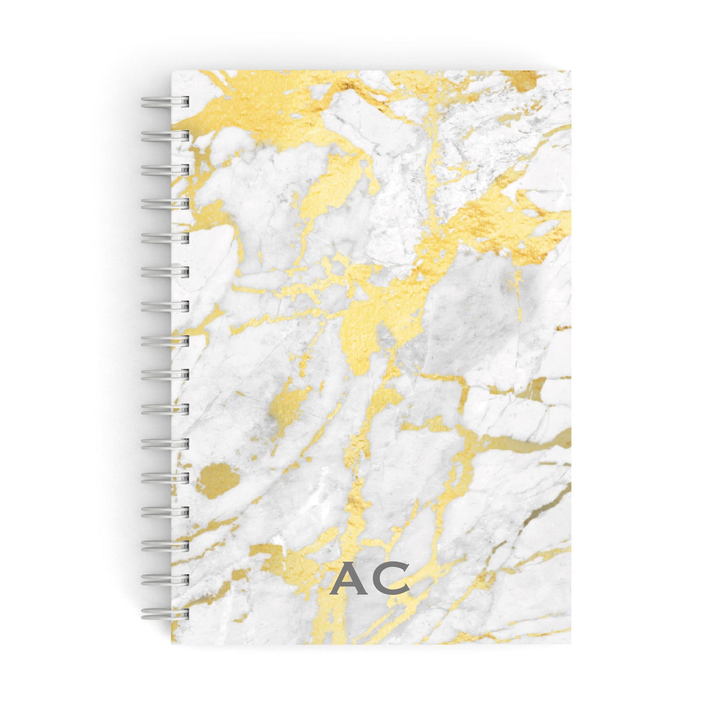 Personalised Gold Marble Initials A5 Hardcover Notebook