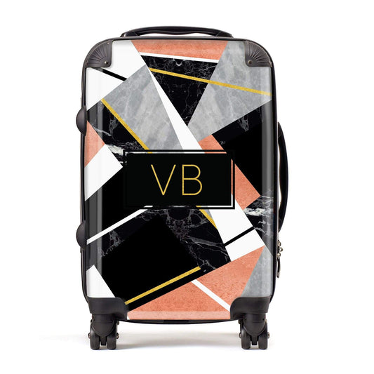 Personalised Gold Rose Monogram Suitcase