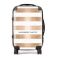 Personalised Gold Striped Name Initials Suitcase