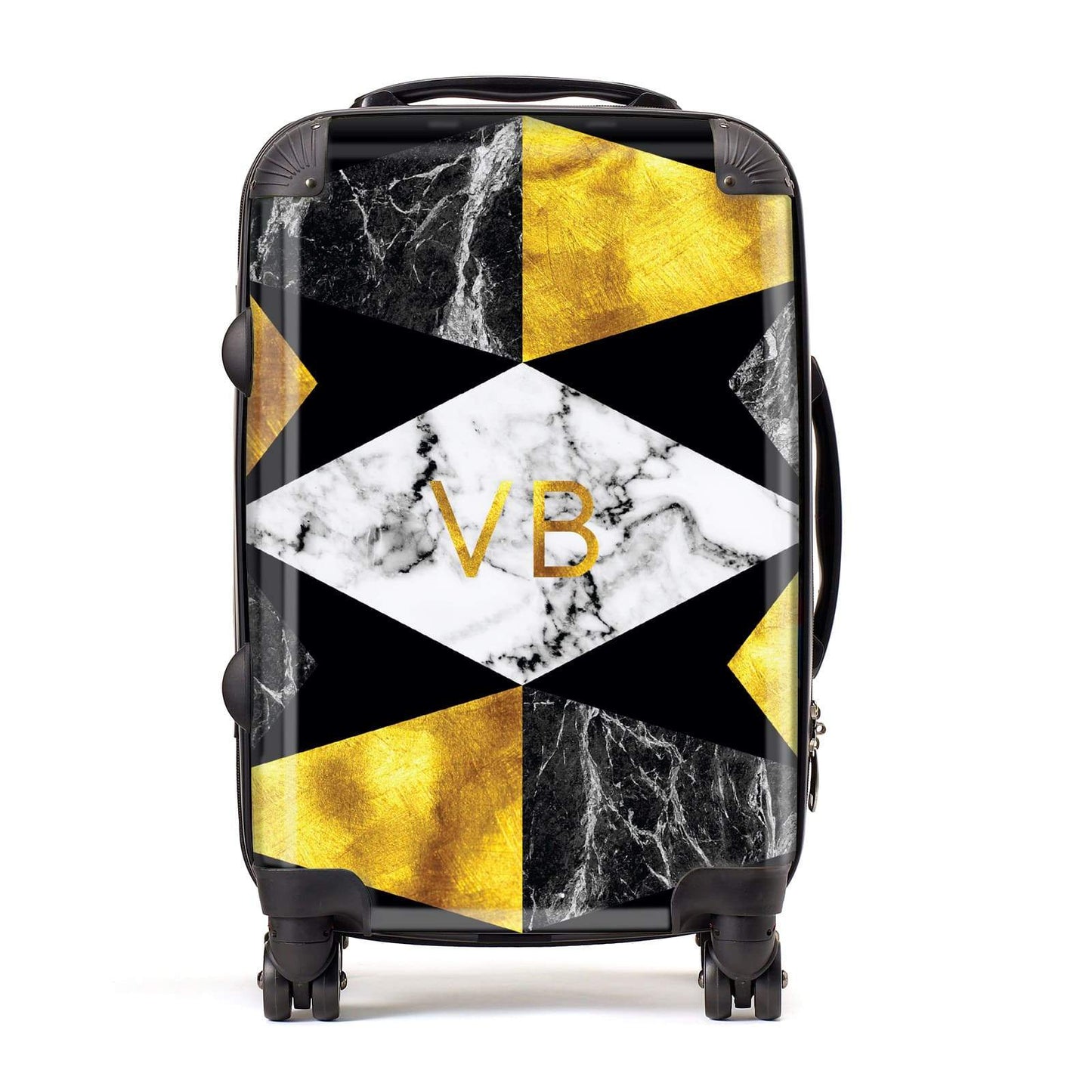 Personalised Golden Marble Initials Suitcase