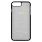 Personalised Grey Croc Leather iPhone 8 Plus Case