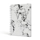 Personalised Grey Initialed Marble Heart A5 Hardcover Notebook Side View