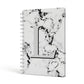 Personalised Grey Initials Heart Marble A5 Hardcover Notebook Side View
