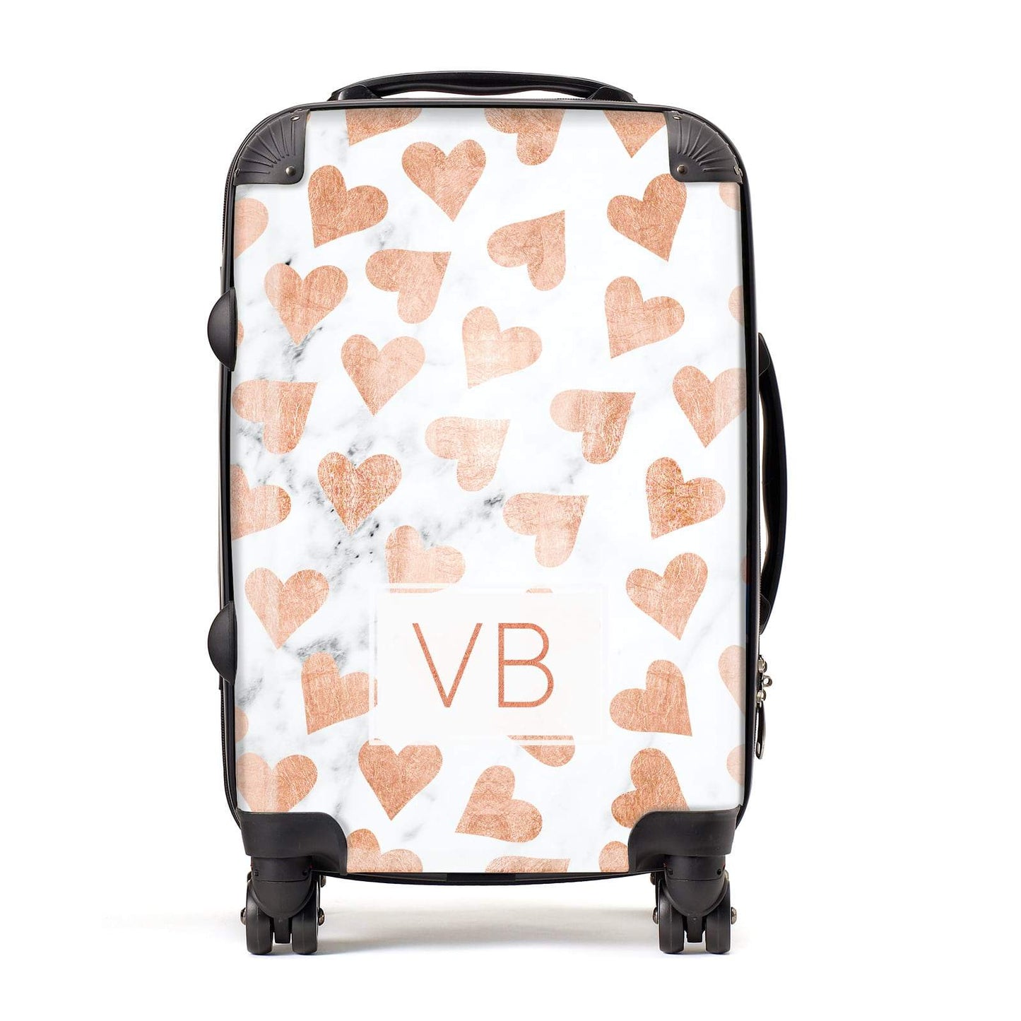 Personalised Heart Initialled Marble Suitcase