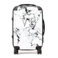 Personalised Initials Outline Heart Marble Suitcase