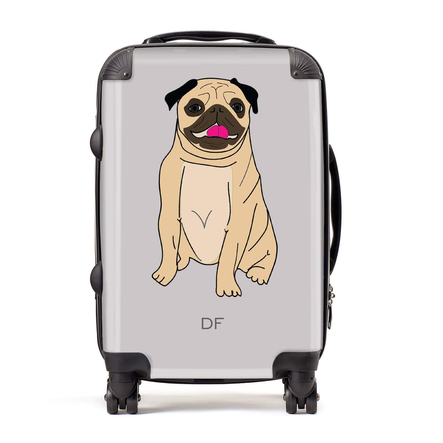 Personalised Initials Pug Suitcase