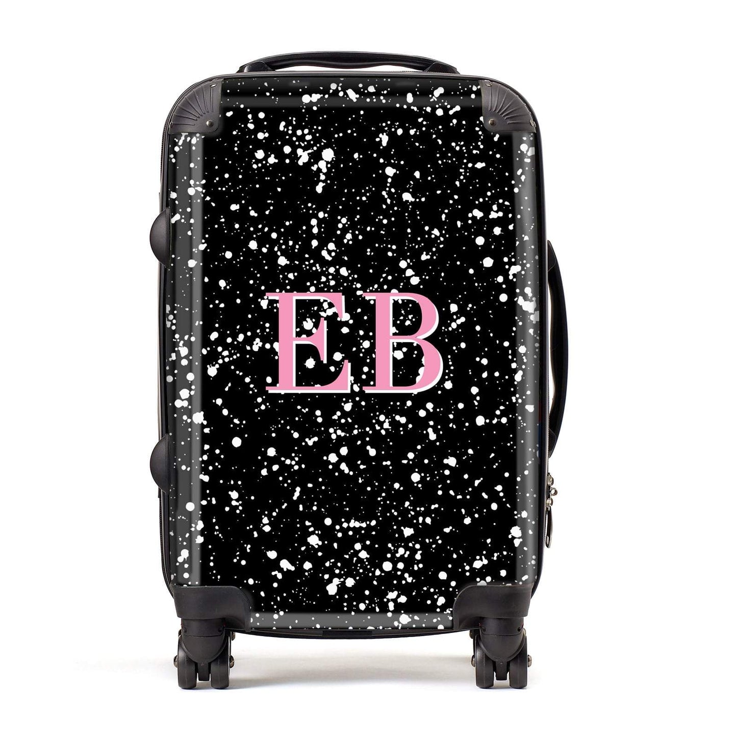 Personalised Ink Splatter Black Suitcase