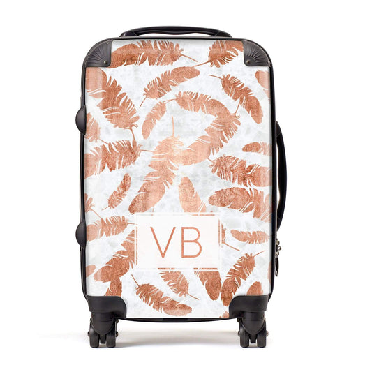 Personalised Leaf Marble Initials Suitcase